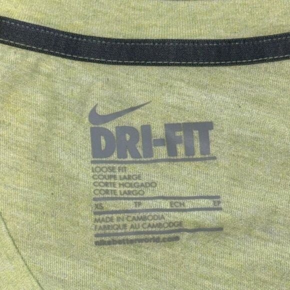 Nike Dri-Fit Womens V-Neck T-Shirt XS Light Green - Picture 2 of 7